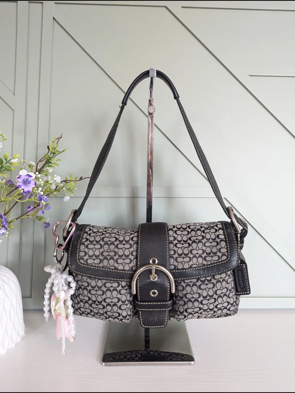 Vintage Coach Soho Signature Buckle Flap Shoulder Bag